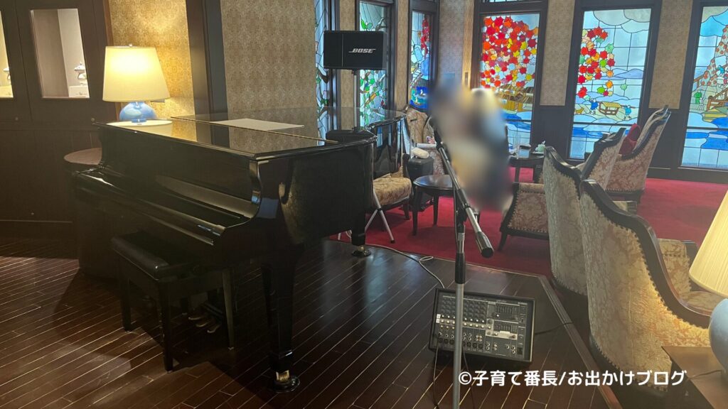 【旅行ブログ】ホテル山楽の写真：ピアノ生演奏