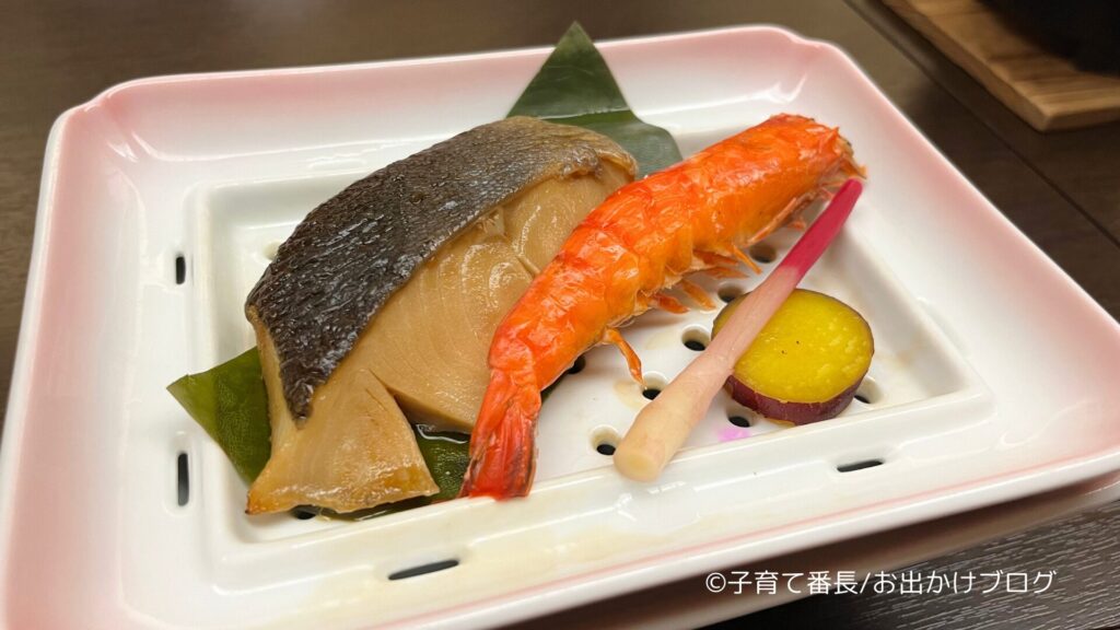 秋保温泉 佐勘の写真：夕食会席料理、焼き魚