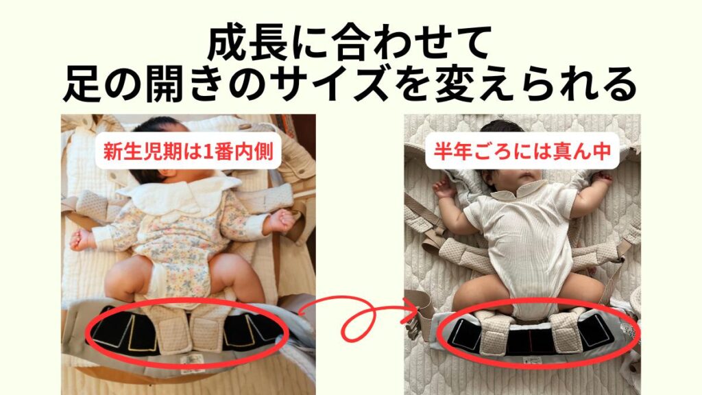 エルゴオムニブリーズは子どもの成長に合わせてサイズ変更ができる